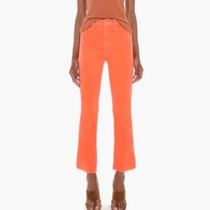 Mother The Hustler Flared Corduroy Jeans Coral / hopscotch